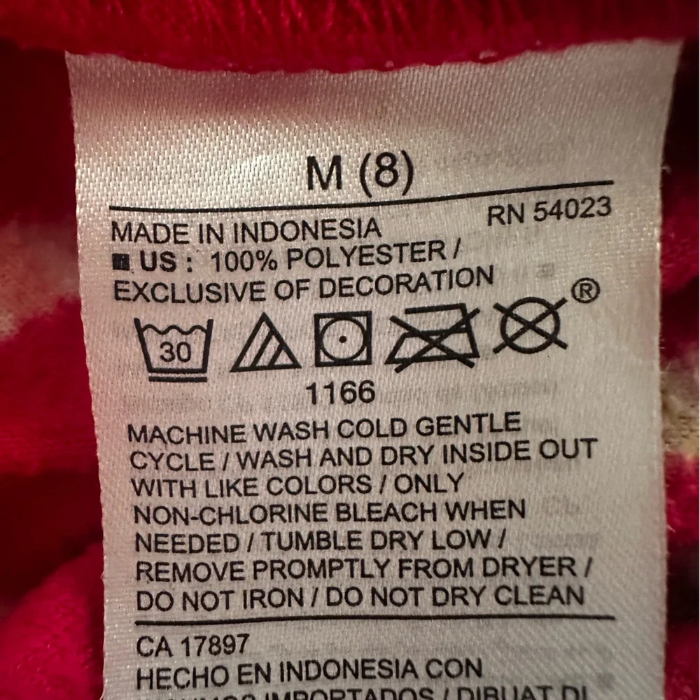 🩷 OLD NAVY girls pajama pants size 8 youth hot pink candy canes fleece pjs EUC